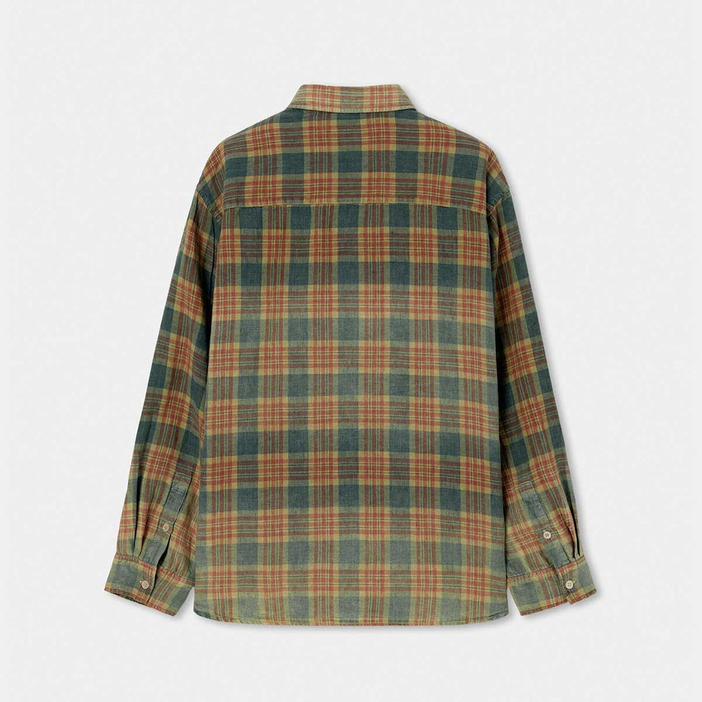 SOLID HOMME - bleached Linen Check Shirt