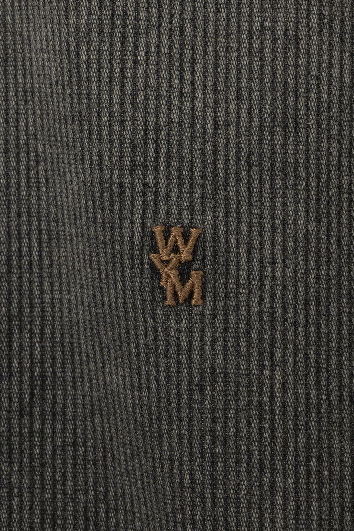 Gray Ribbed Denim Jumper