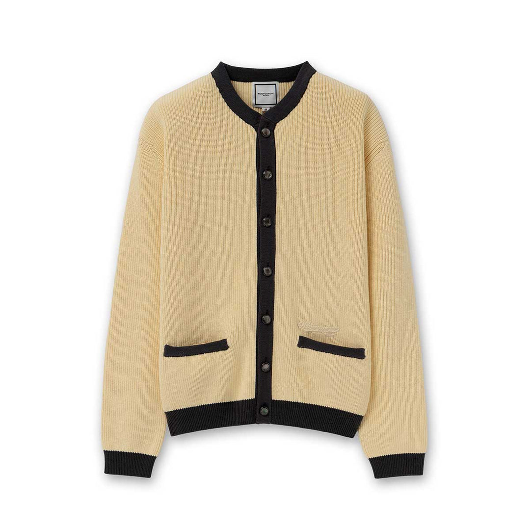 WOOYOUNGMI - Round Neck Color Block Cardigan