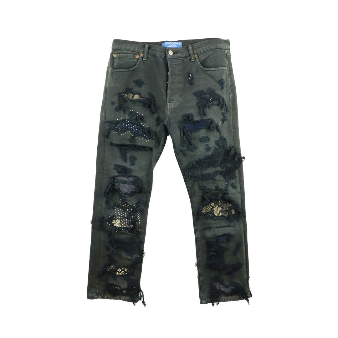 INNOCENCE NY - SASHIKO DESTROY DENIM PANTS 36