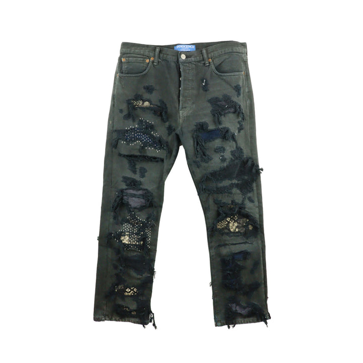 INNOCENCE NY - SASHIKO DESTROY DENIM PANTS 36