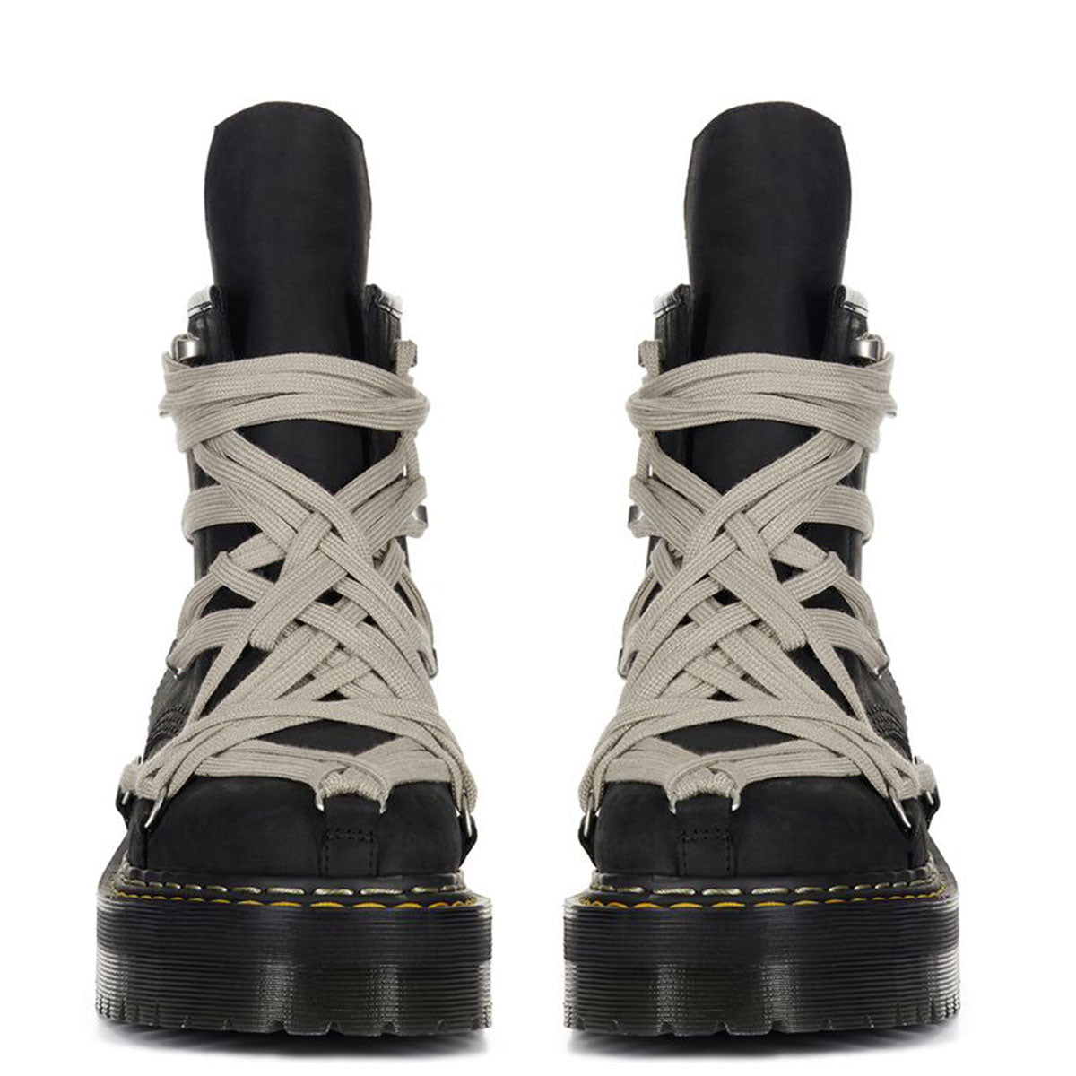 靴 25AW 1460 MEGALACE QUAD RICK OWENS RICK OWENS - Dr.Martens 1460 Quad Sole Mega Lace Boot Black