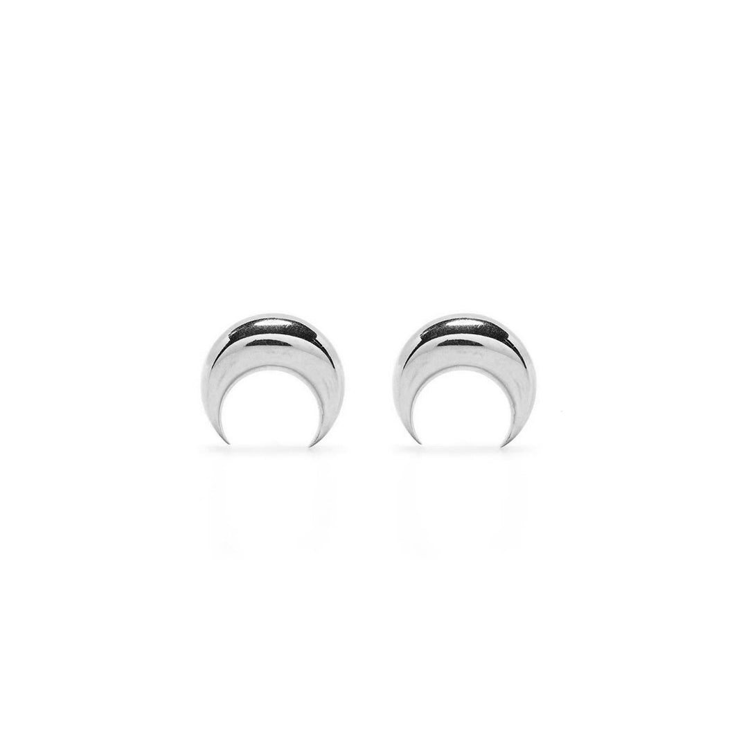 REGENERATED TIN MOON STUD EARRINGS - Marine Serre