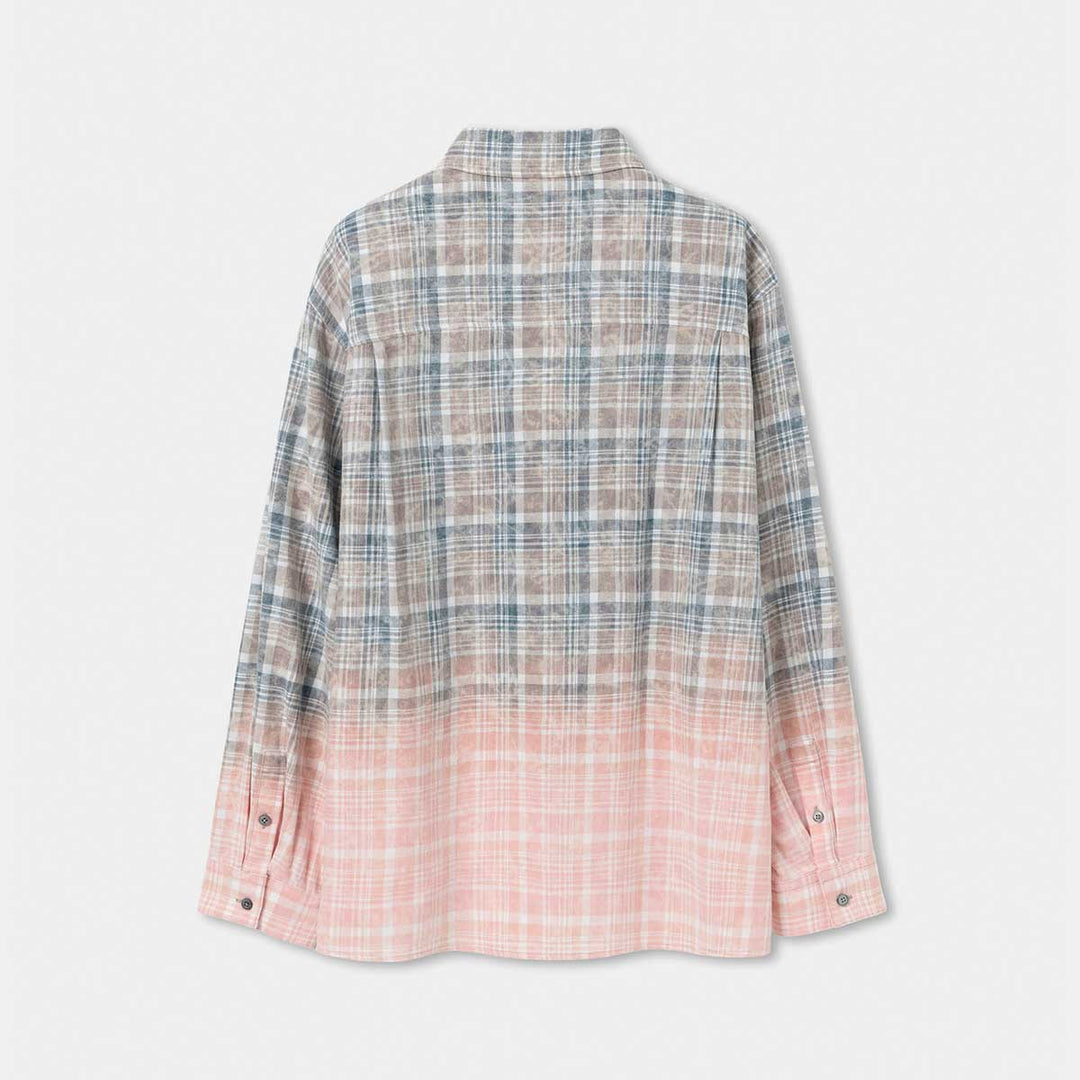 SOLID HOMME - Check Gradation Dyeing Shirt