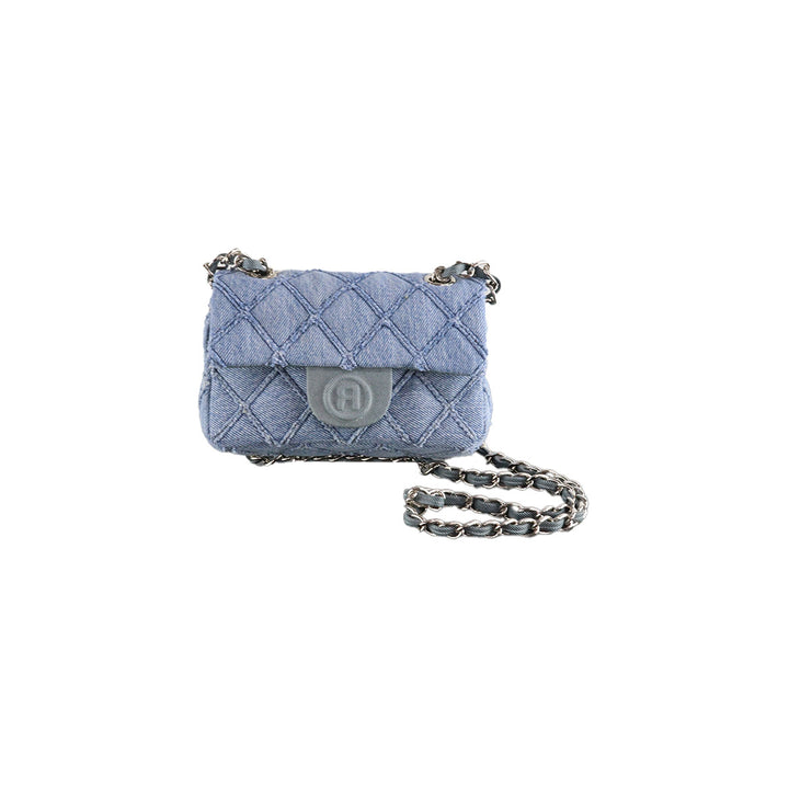 RHOMBUS DENIM CHAIN BAG NANO