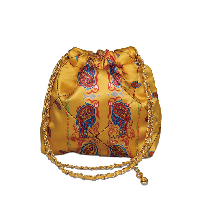 THE WORLD IS YOURS - Paisley Silk Chain Pouch