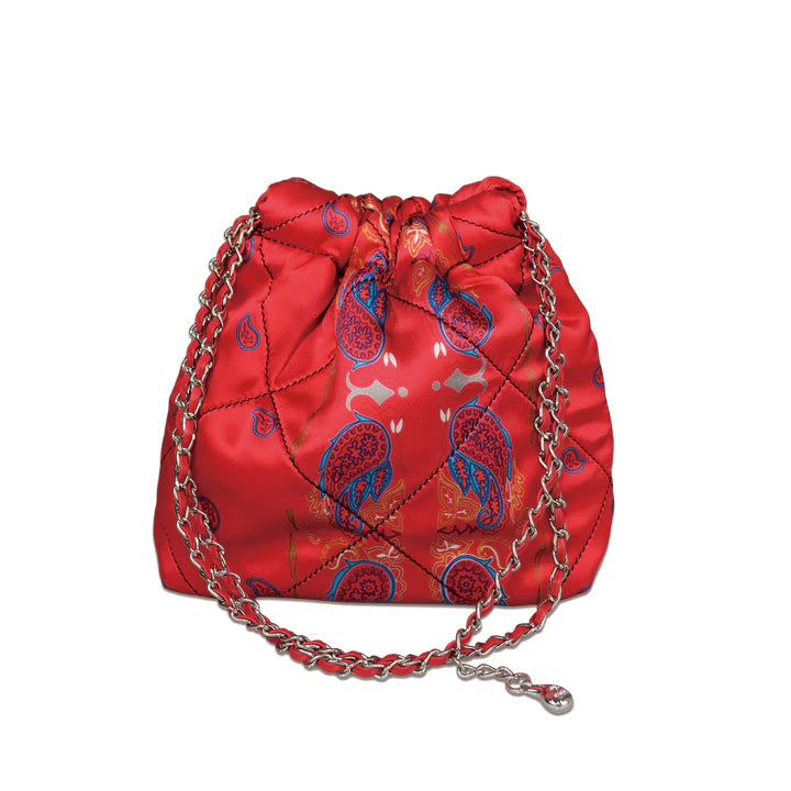 THE WORLD IS YOURS - Paisley Silk Chain Pouch