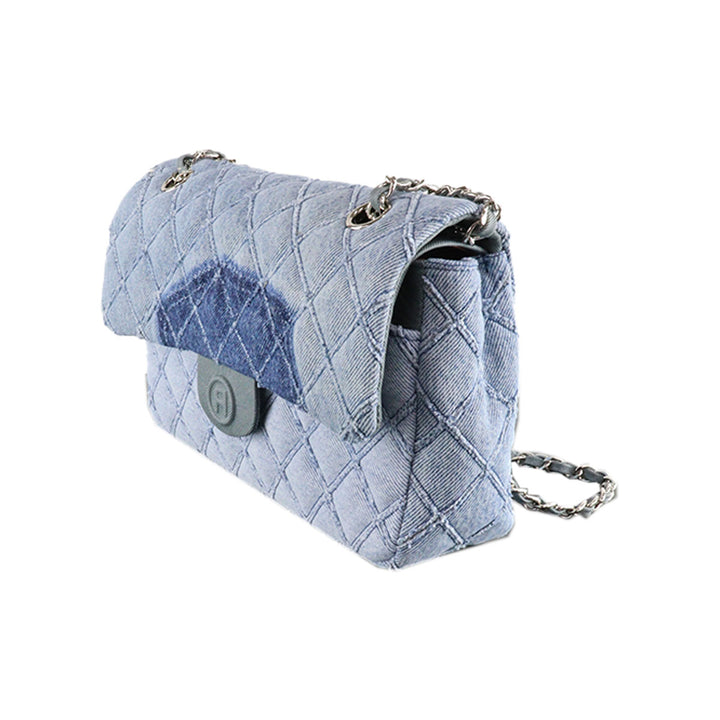 RHOMBUS DENIM CHAIN BAG