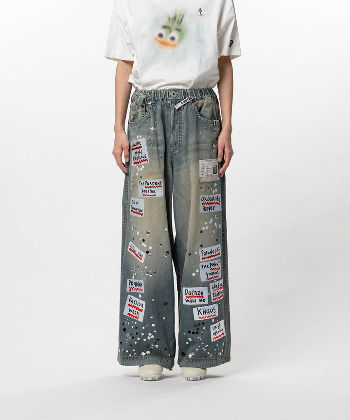 Sticker Denim Pants
