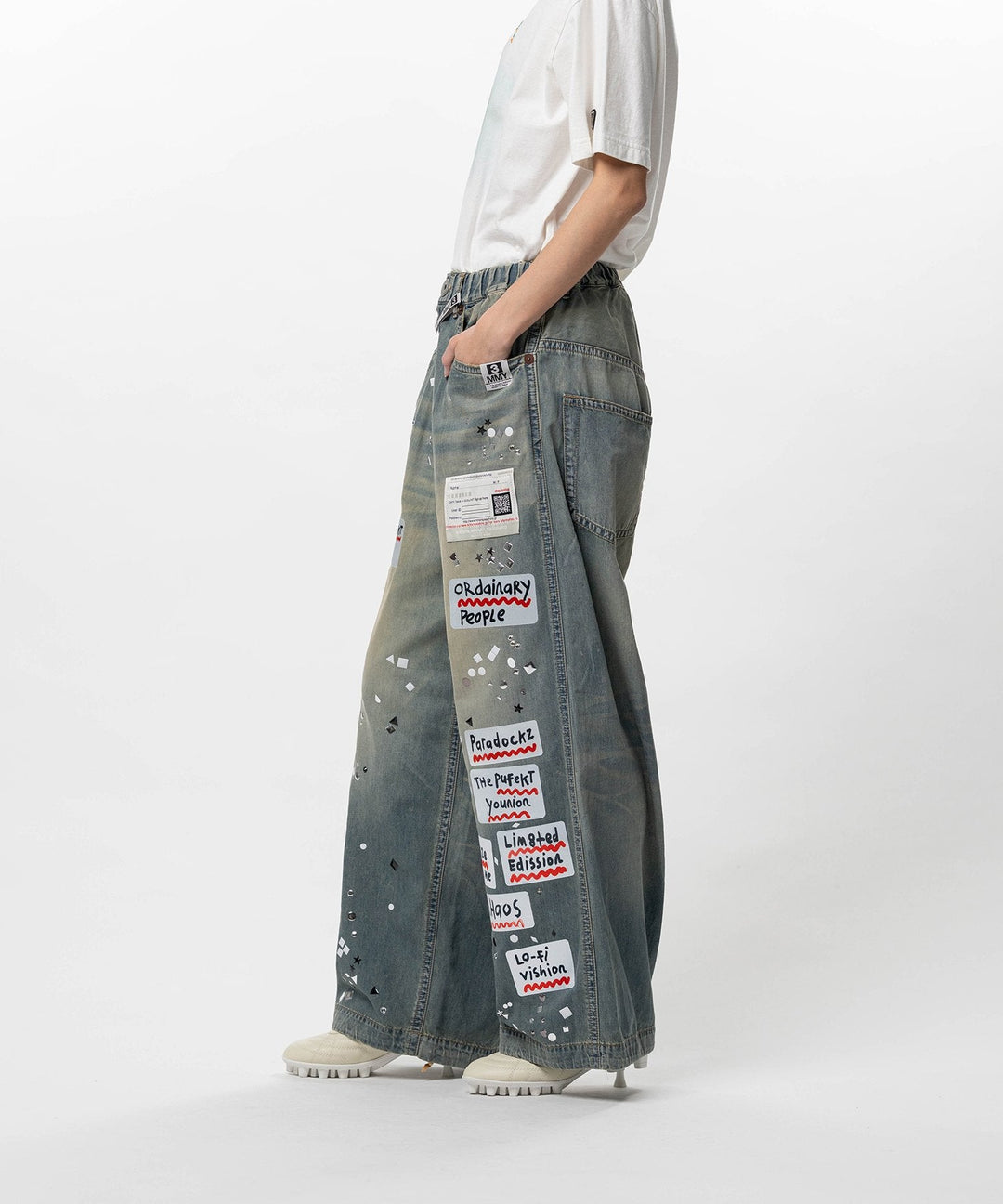 Sticker Denim Pants