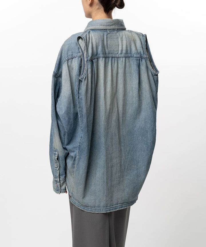 Vest Combined Denim Shirt