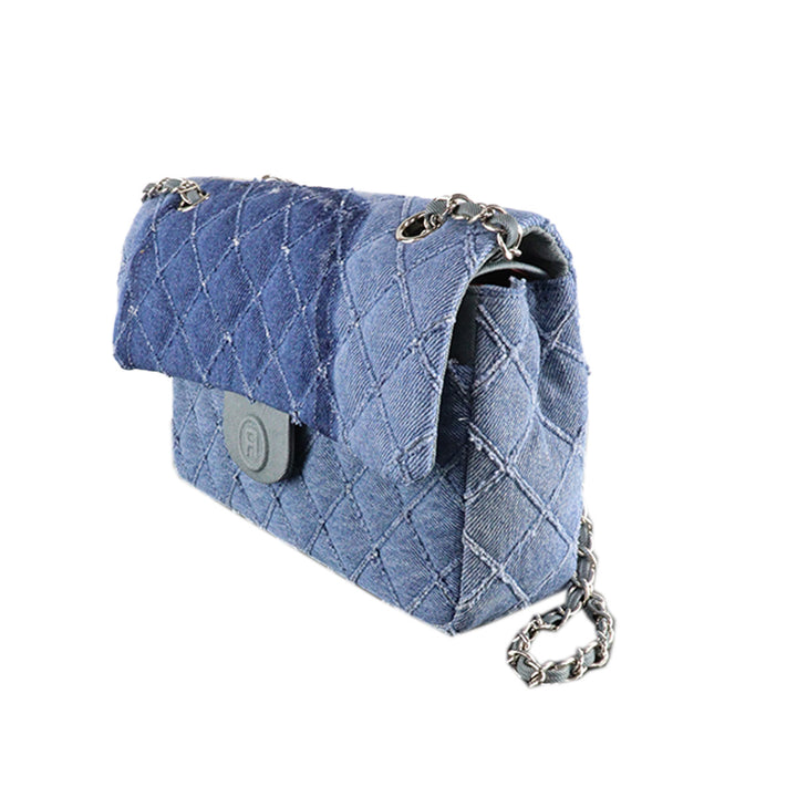 RHOMBUS DENIM CHAIN BAG