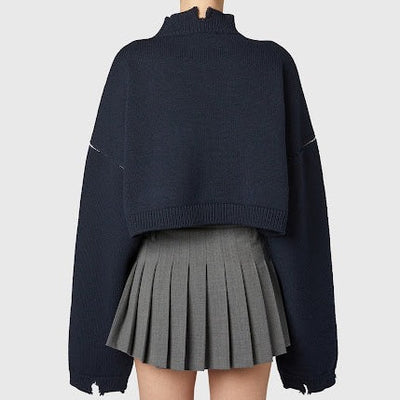 FELTED KNIT CROPPED MOCKNECK - AMBUSH®