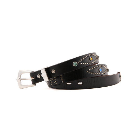 HTC_BELT NARROW/RAINBW STONE