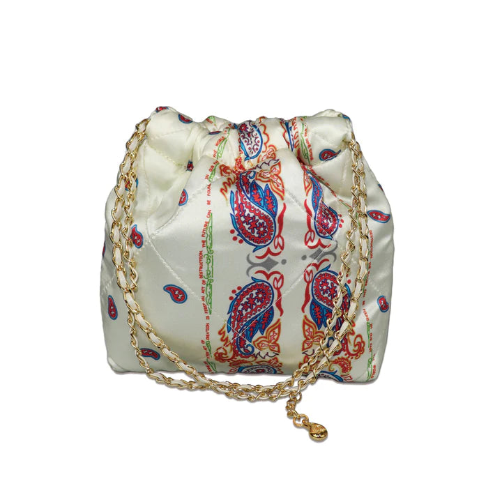 THE WORLD IS YOURS - Paisley Silk Chain Pouch