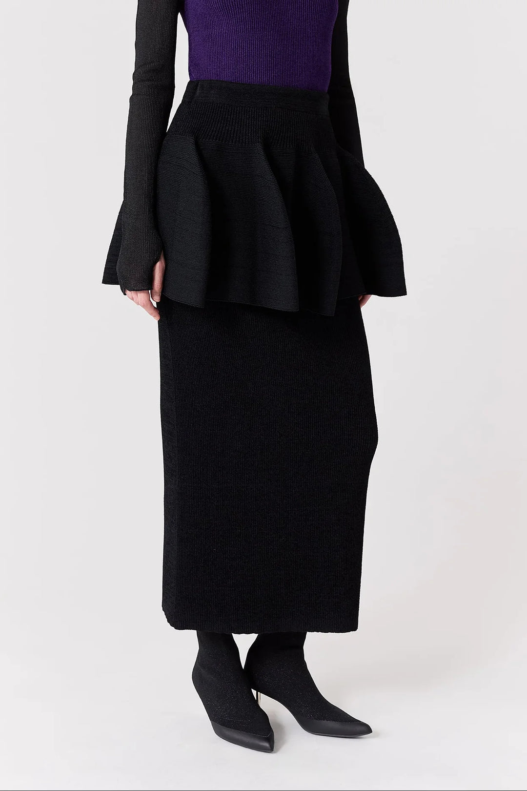 POTTERY VELVET LAYERED SKIRT