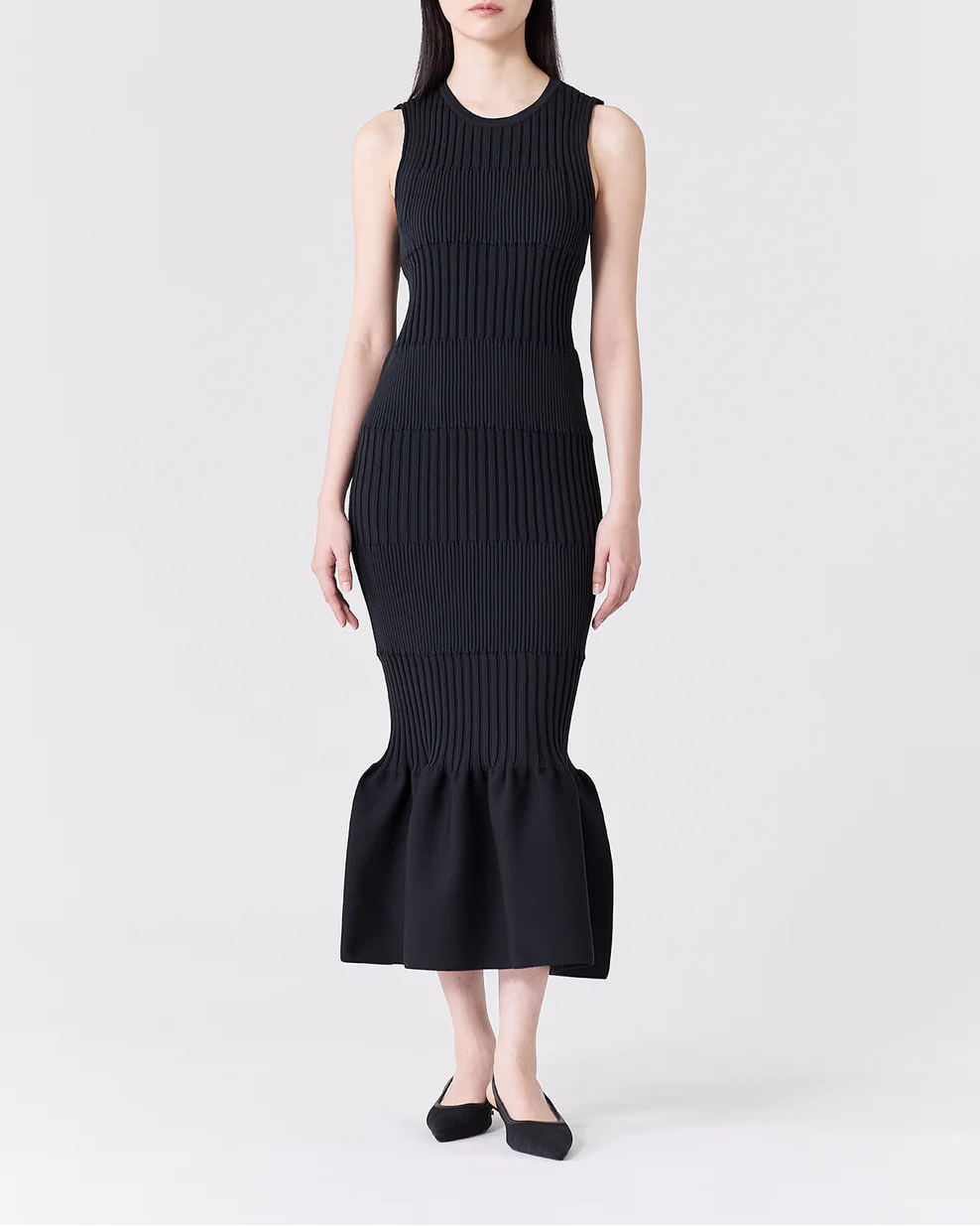 FLUTED SLEEVELESS MERMAID DRESS