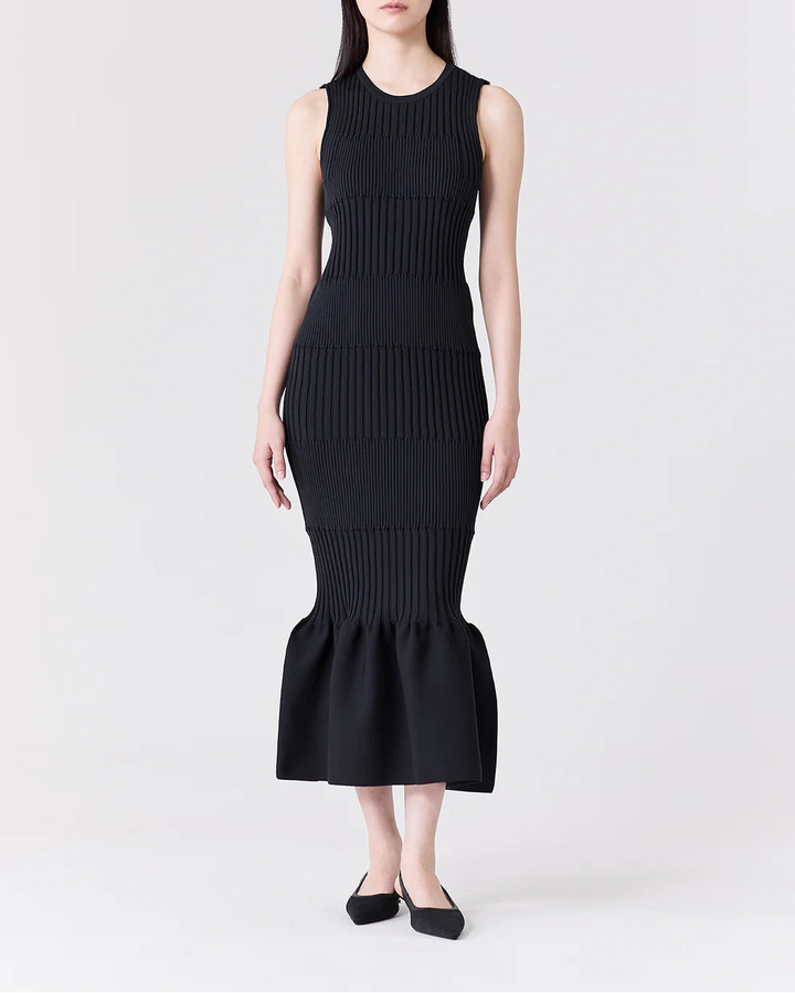 FLUTED SLEEVELESS MERMAID DRESS