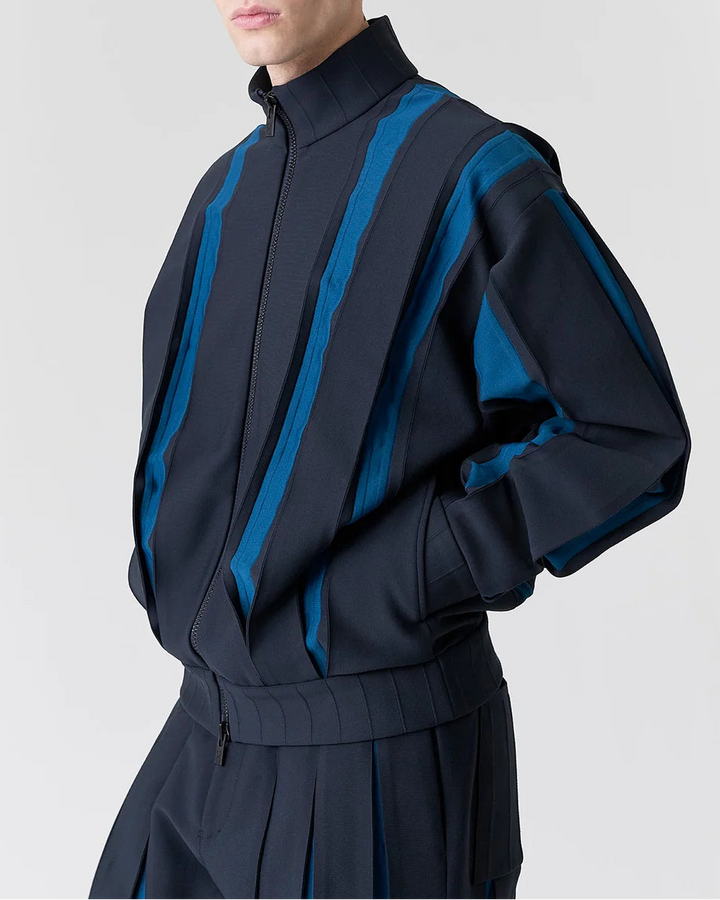 WEDGED ZIP STAND COLLAR BLOUSON