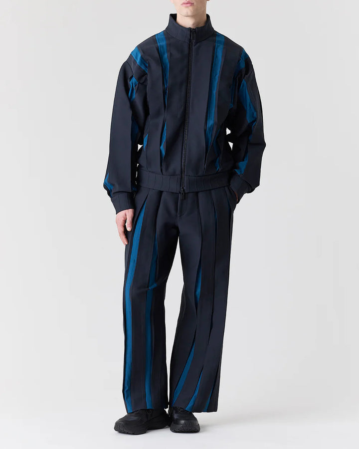 WEDGED ZIP STAND COLLAR BLOUSON