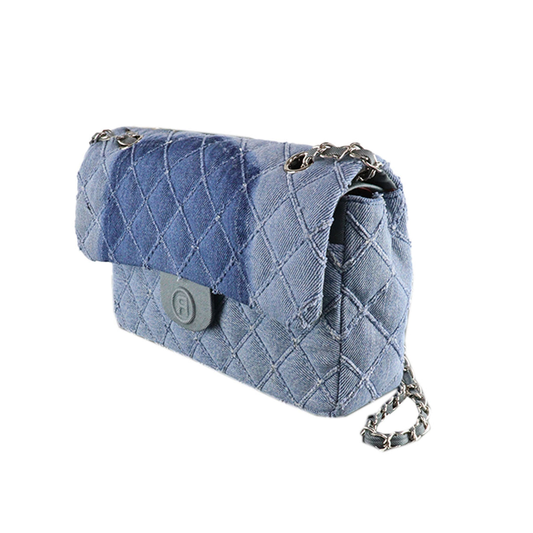 RHOMBUS DENIM CHAIN BAG