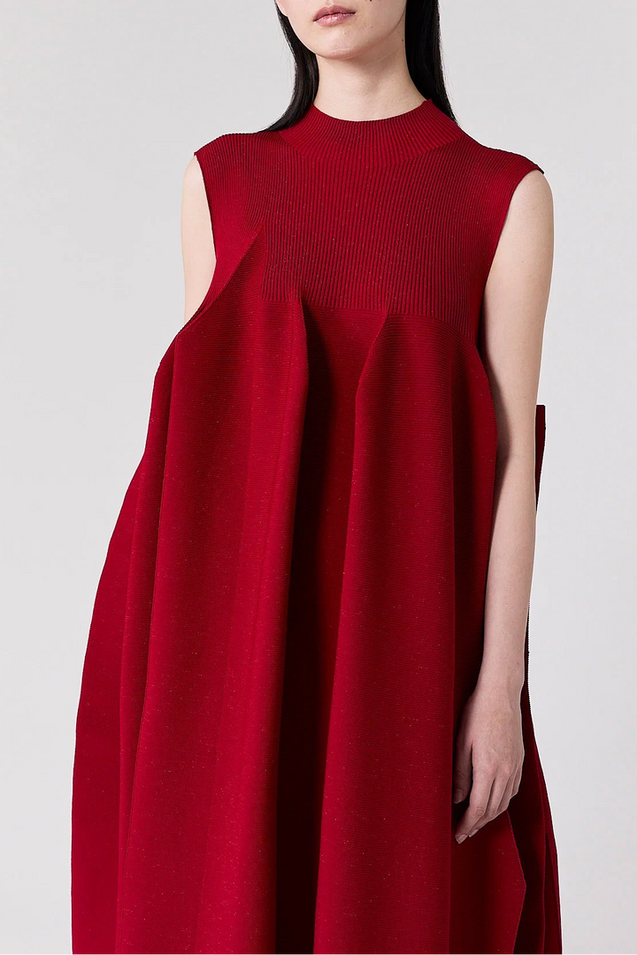 POTTERY CREASE GLITTER ASYMMETRIC DRESS