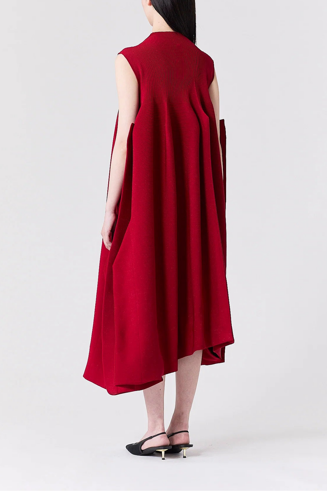 POTTERY CREASE GLITTER ASYMMETRIC DRESS
