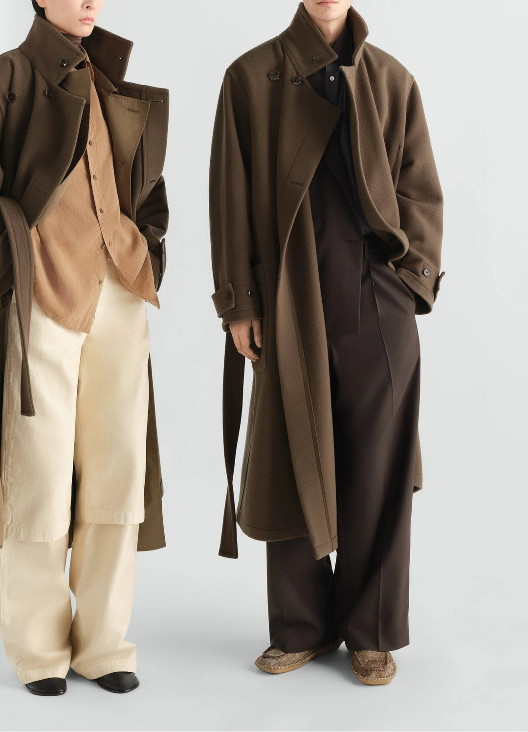 Wrap coat, double wool