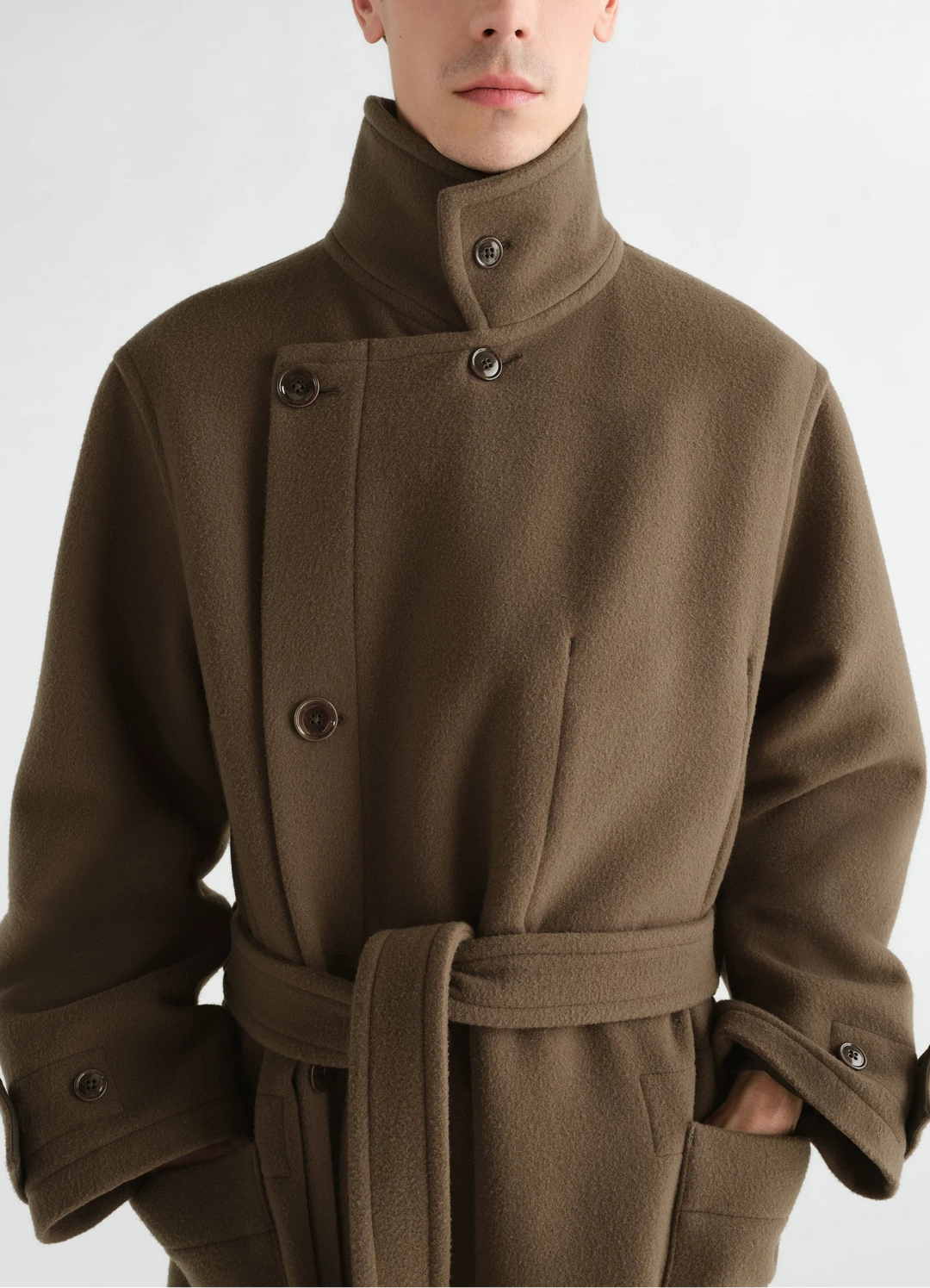 Wrap coat, double wool