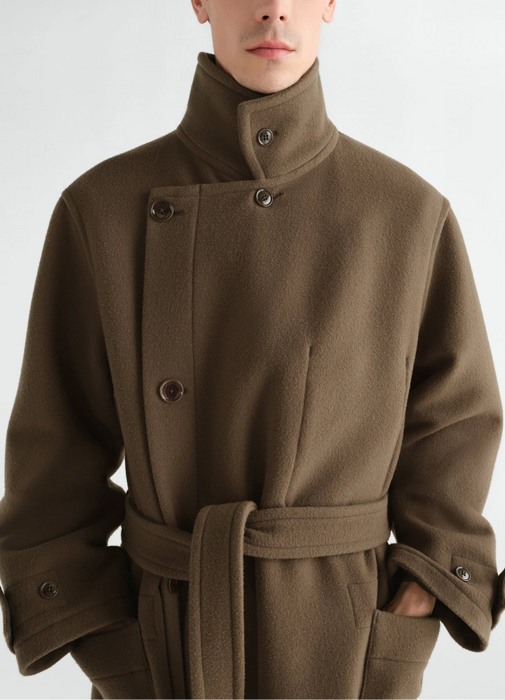 Wrap coat, double wool