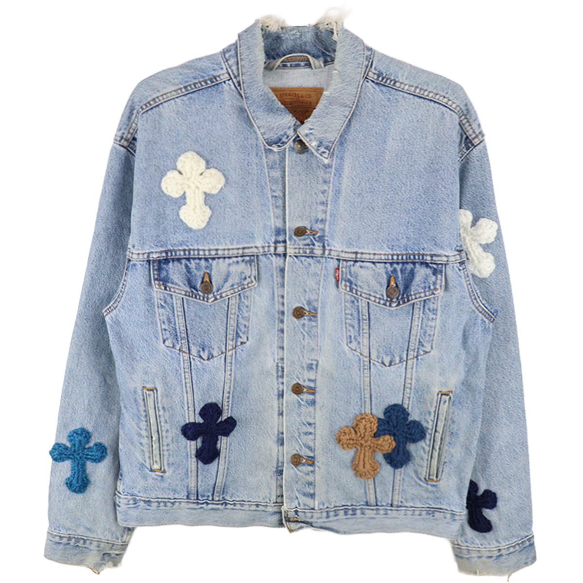 Y.A.R.N. ヤーン スタジャンニットクロスパッチ バーシティジャケット