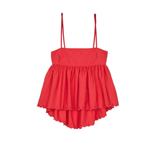 CECILIE BAHNSEN - SELENA TOP EMBROIDERED TAFFETA