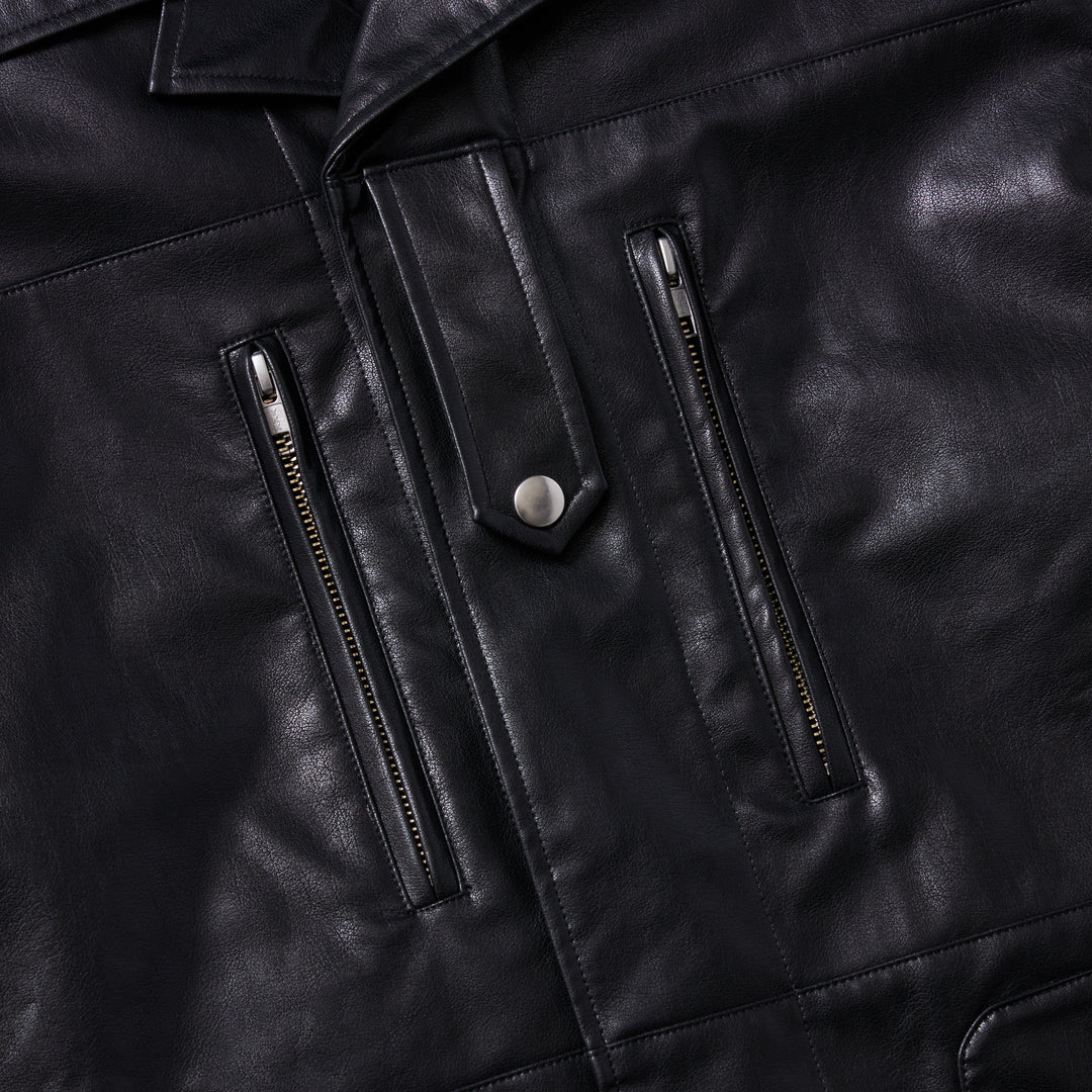 SHERMER - V-Leather combat Jacket