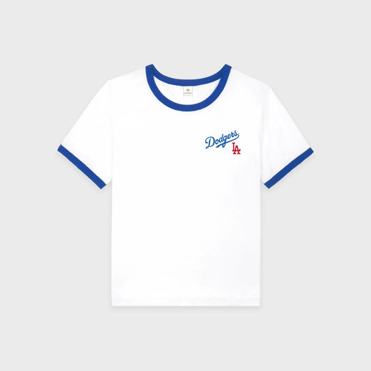 Dodgers Serif Ringer Tee