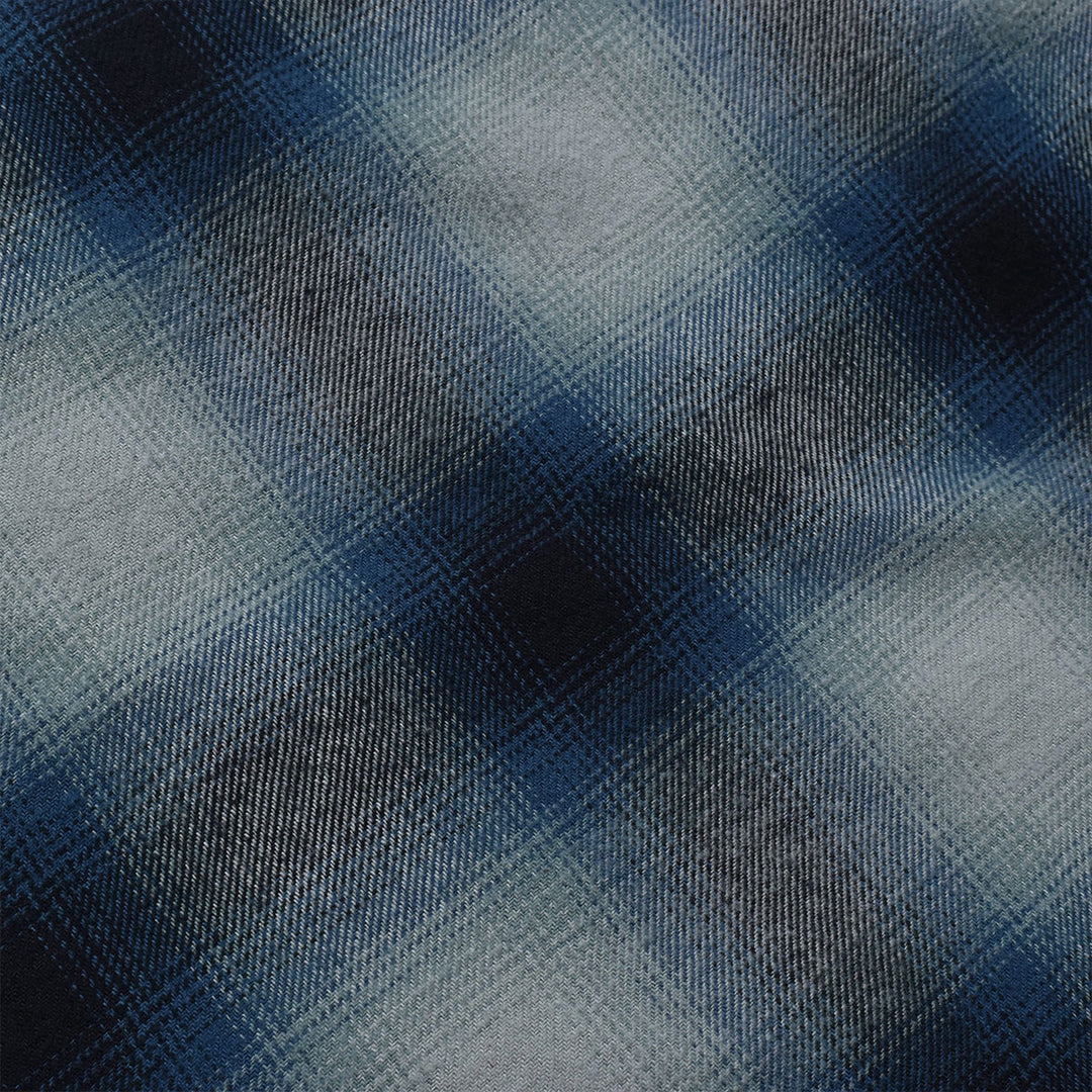 C. Flannel Ombre Open Collar Shirt