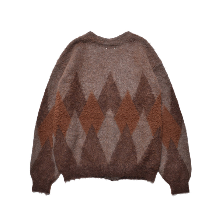 Mohair Argyle Knit Cardigan