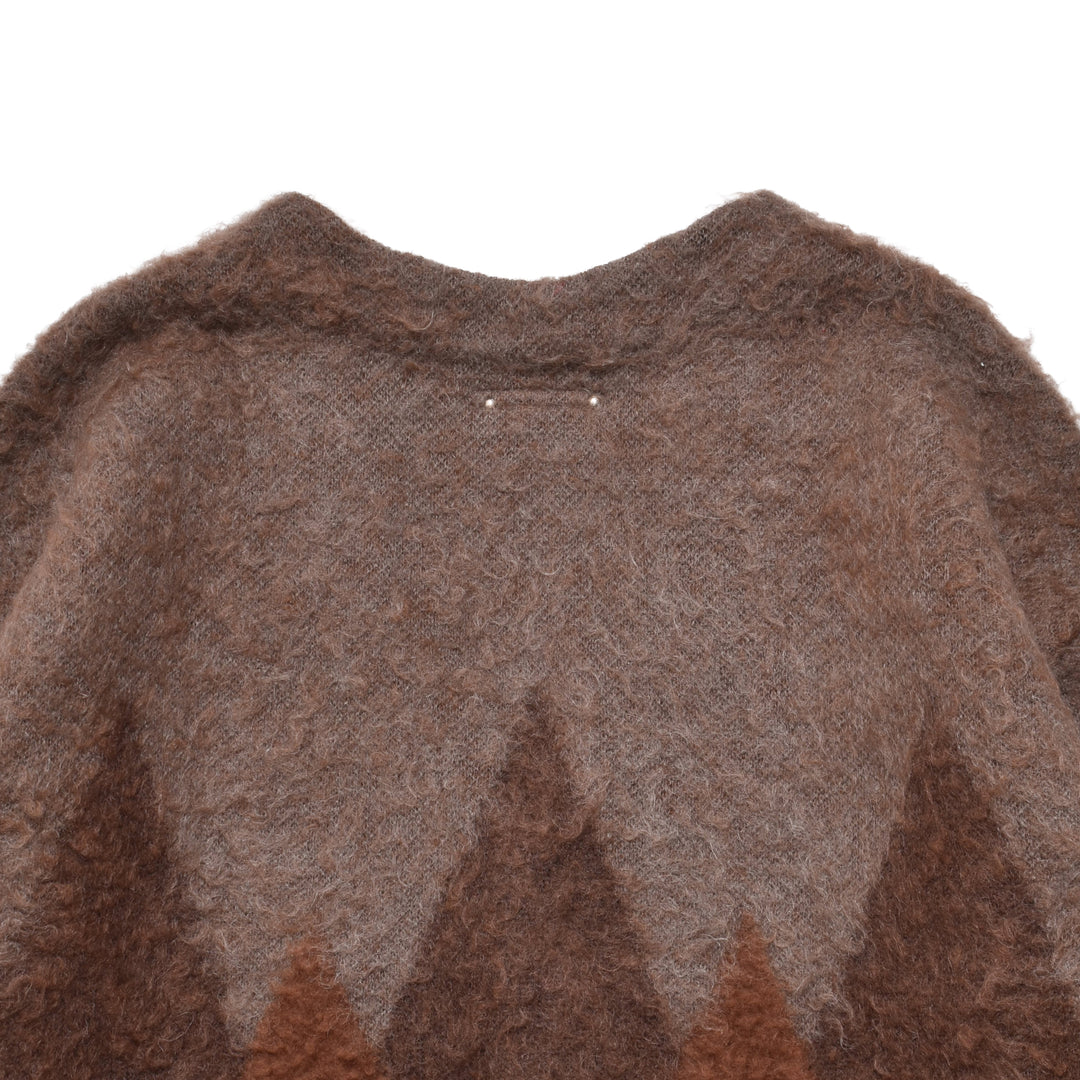 Mohair Argyle Knit Cardigan