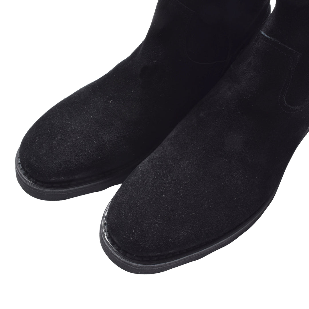 Suede Leather Side Zipper Boots