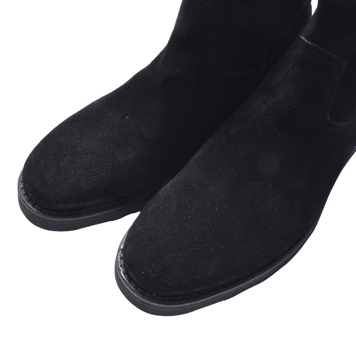 Suede Leather Side Zipper Boots