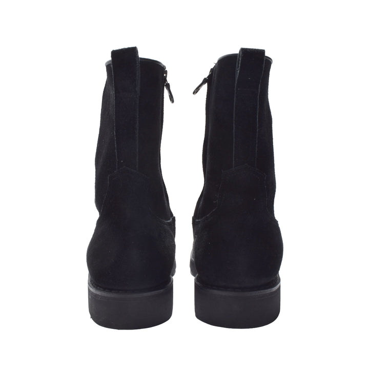 Suede Leather Side Zipper Boots