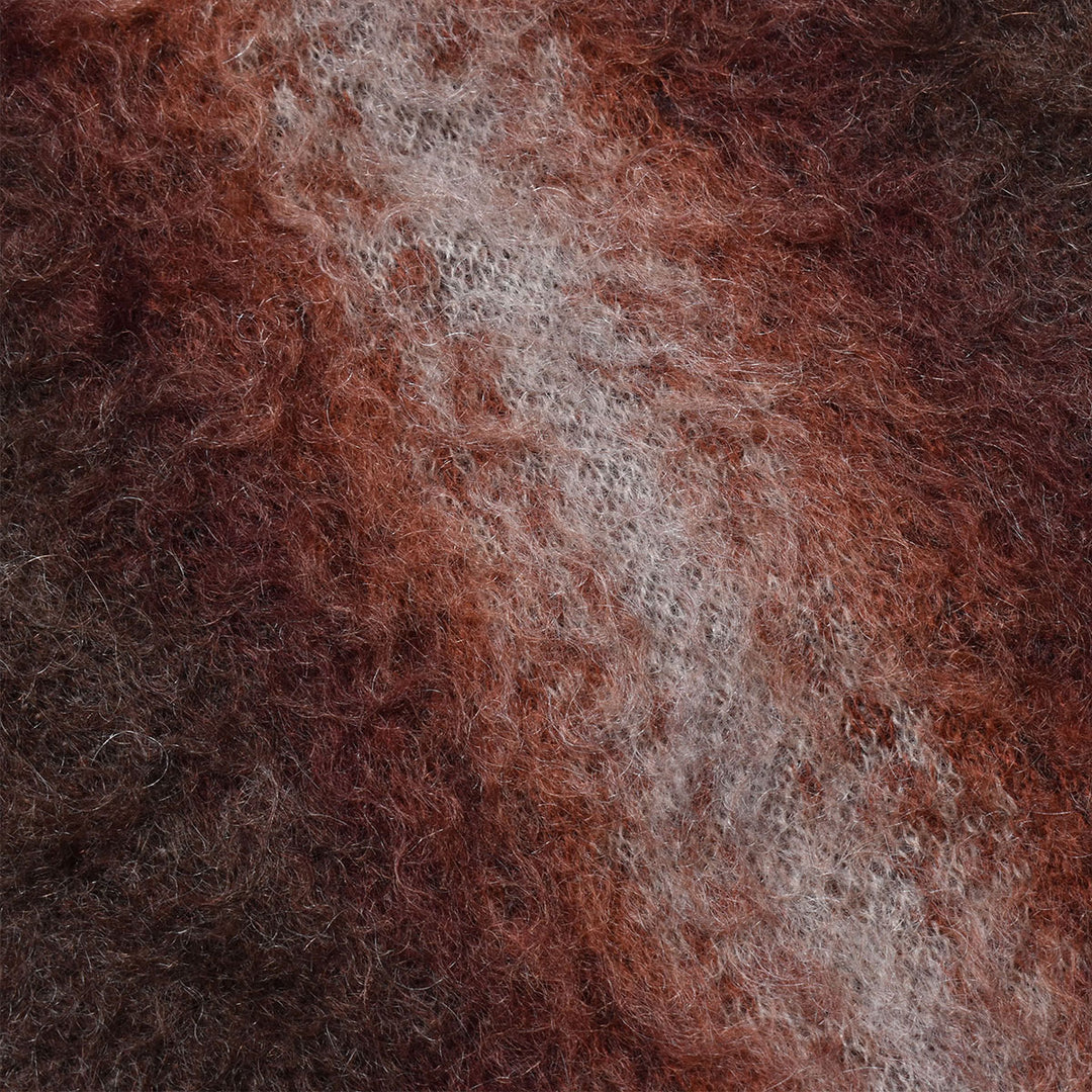Fuzzy Stripe Mohair Knit Cardigan
