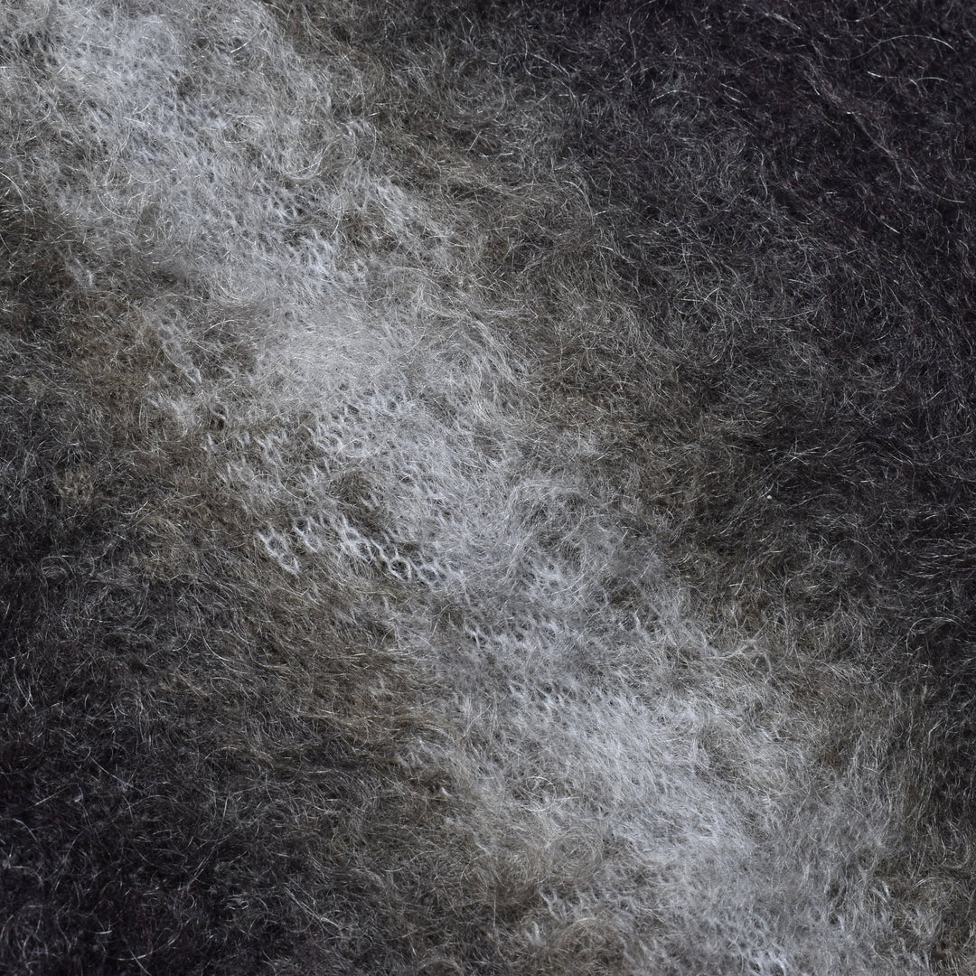 Fuzzy Stripe Mohair Knit Cardigan