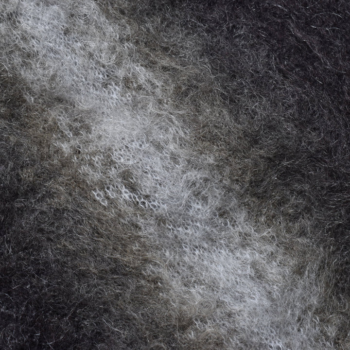 Fuzzy Stripe Mohair Knit Cardigan