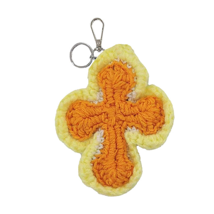 Y.A.R.N. - 3D Cross Handmade Knit Key Holder【E type】