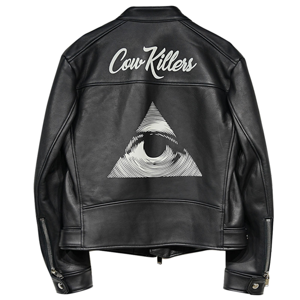 JIMMY CAUTY - FIXER x Jimmy Cauty　F1 LEATHER JACKET "Cow Killers"