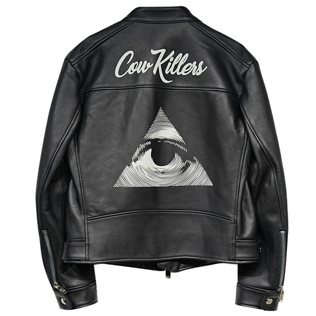 JIMMY CAUTY - FIXER x Jimmy Cauty　F1 LEATHER JACKET "Cow Killers"