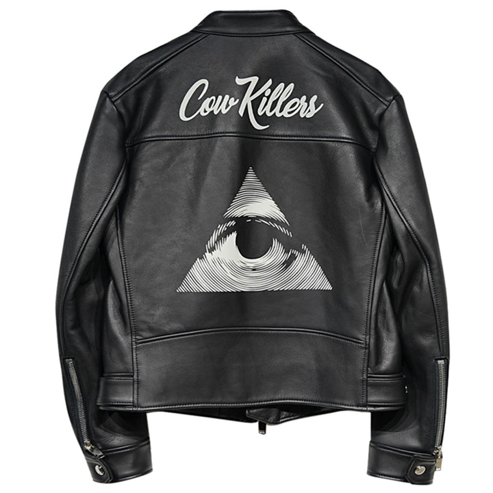 JIMMY CAUTY - FIXER x Jimmy Cauty　F1 LEATHER JACKET "Cow Killers"