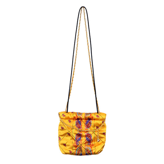 THE WORLD IS YOURS - Paisley Silk Chain Pouch