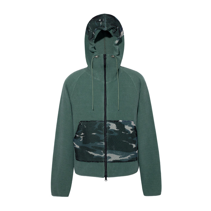 Waffle Knit Liner Zip Hoodie