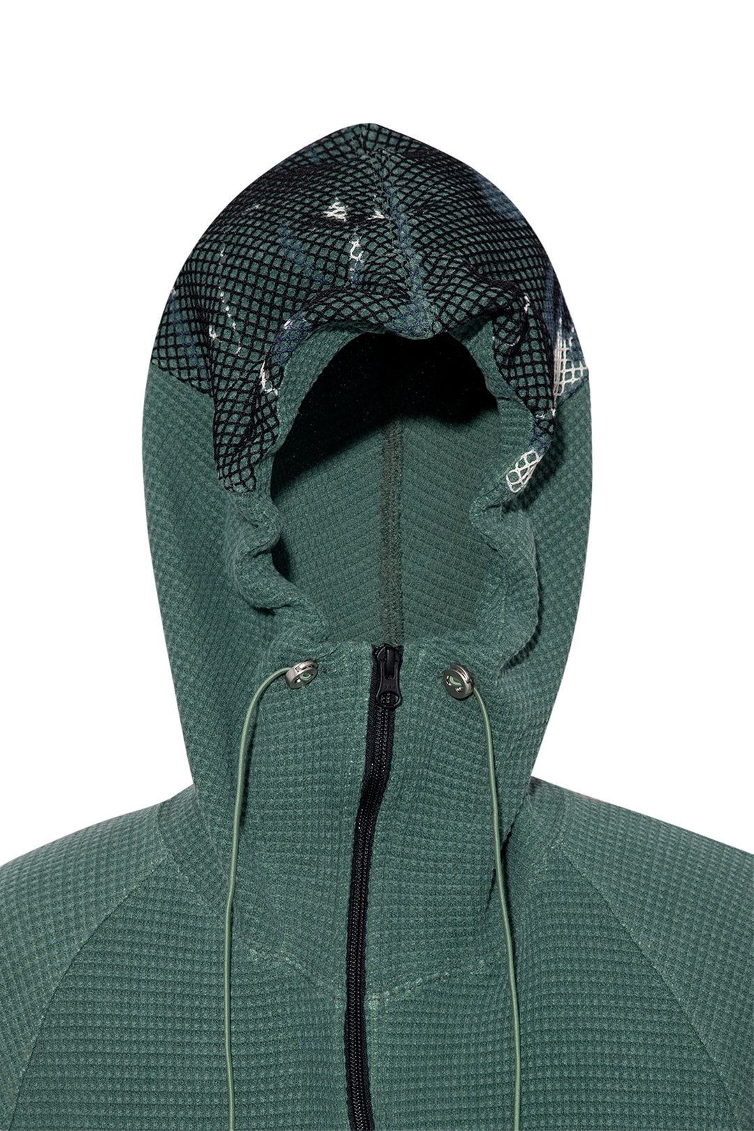 Waffle Knit Liner Zip Hoodie